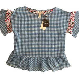 Sz XS Matilda Jane NWT blue gingham top